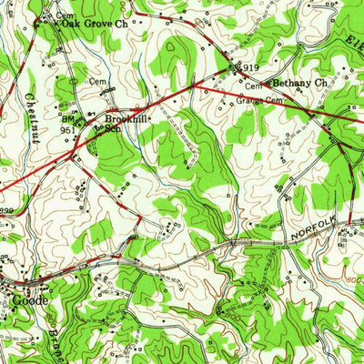 United States Geological Survey Goode, VA (1950, 62500-Scale) digital map