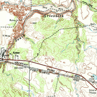 United States Geological Survey Goodlett, TX-OK (1960, 62500-Scale) digital map