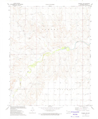 United States Geological Survey Goodwell NW, OK (1973, 24000-Scale) digital map