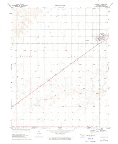 United States Geological Survey Goodwell, OK (1973, 24000-Scale) digital map