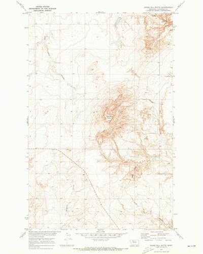 United States Geological Survey Goose Bill Butte, MT (1970, 24000-Scale) digital map
