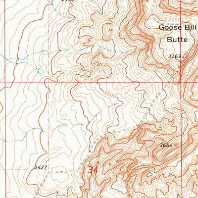 United States Geological Survey Goose Bill Butte, MT (1970, 24000-Scale) digital map