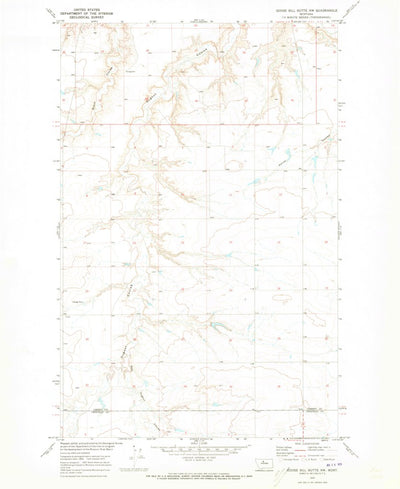 United States Geological Survey Goose Bill Butte NW, MT (1970, 24000-Scale) digital map