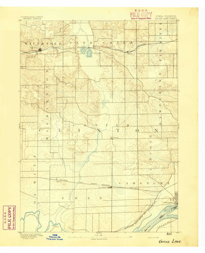 United States Geological Survey Goose Lake, IA-IL (1894, 62500-Scale) digital map