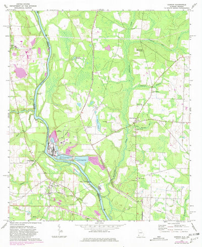 United States Geological Survey Gordon, AL-GA (1970, 24000-Scale) digital map