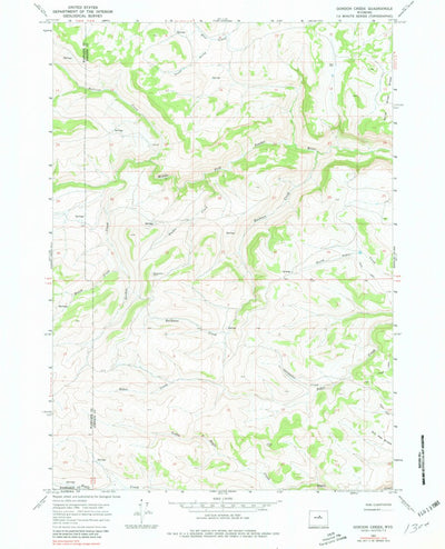 United States Geological Survey Gordon Creek, WY (1967, 24000-Scale) digital map