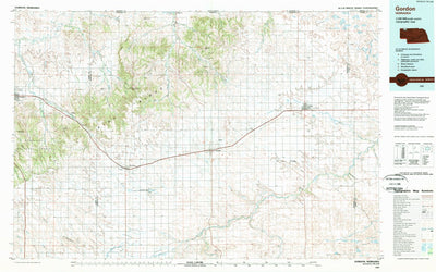 United States Geological Survey Gordon, NE-SD (1985, 100000-Scale) digital map