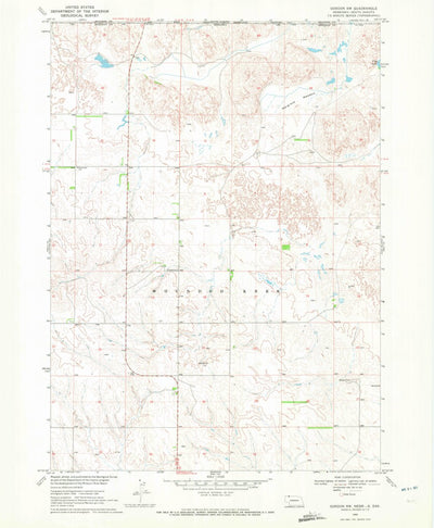 United States Geological Survey Gordon NW, NE-SD (1969, 24000-Scale) digital map