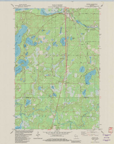 United States Geological Survey Gordon, WI (1982, 24000-Scale) digital map