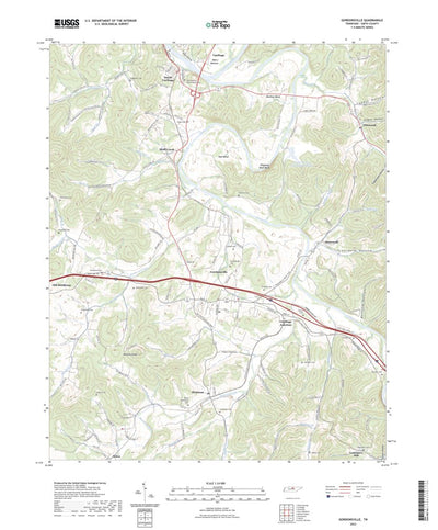 United States Geological Survey Gordonsville, TN (2022, 24000-Scale) digital map