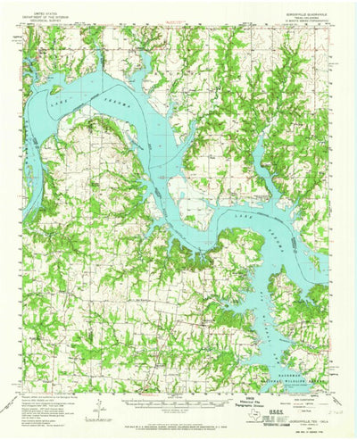 United States Geological Survey Gordonville, TX-OK (1958, 62500-Scale) digital map
