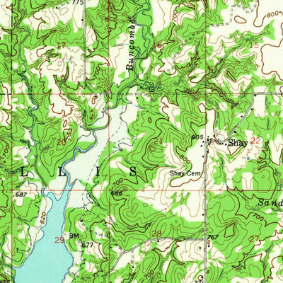 United States Geological Survey Gordonville, TX-OK (1958, 62500-Scale) digital map