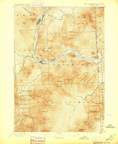 United States Geological Survey Gorham, NH-ME (1896, 62500-Scale) digital map