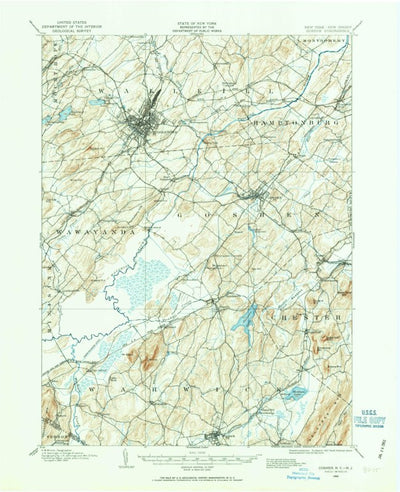 United States Geological Survey Goshen, NY-NJ (1906, 62500-Scale) digital map