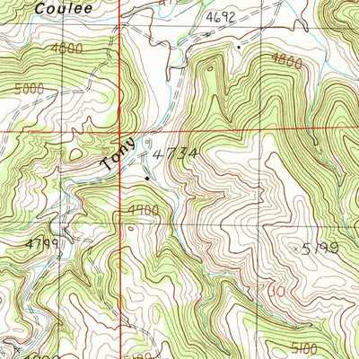 United States Geological Survey Gougley Creek, MT (1985, 24000-Scale) digital map