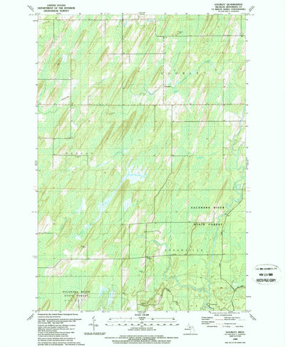 United States Geological Survey Gourley, MI (1989, 24000-Scale) digital map
