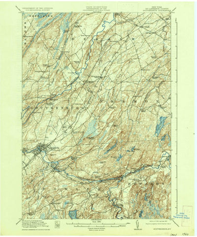 United States Geological Survey Gouverneur, NY (1937, 62500-Scale) digital map