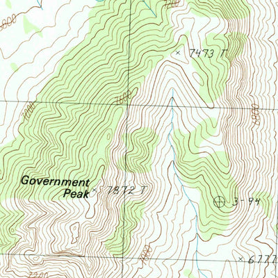 United States Geological Survey Government Peak, NV (1986, 24000-Scale) digital map