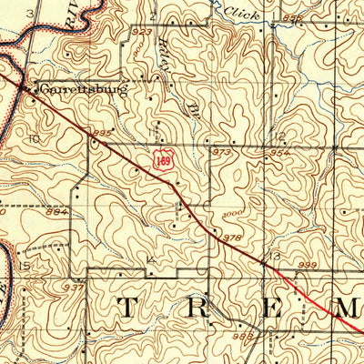 United States Geological Survey Gower, MO (1925, 62500-Scale) digital map