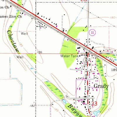 United States Geological Survey Grady, AR (1964, 24000-Scale) digital map