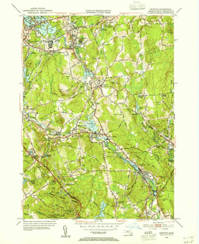 United States Geological Survey Grafton, MA (1953, 31680-Scale) digital map