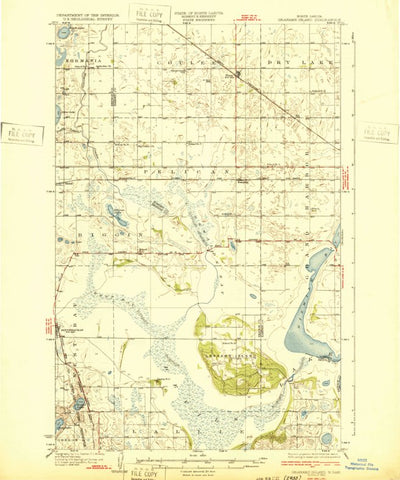 United States Geological Survey Graham Island, ND (1932, 62500-Scale) digital map