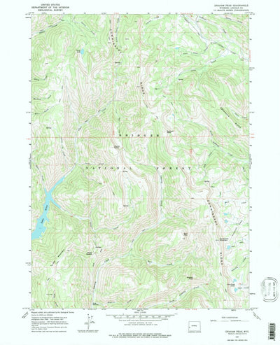 United States Geological Survey Graham Peak, WY (1967, 24000-Scale) digital map