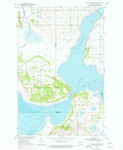 United States Geological Survey Grahams Island, ND (1951, 24000-Scale) digital map