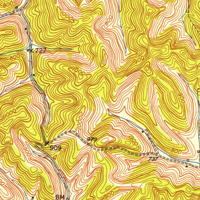 United States Geological Survey Grahn, KY (1950, 24000-Scale) digital map