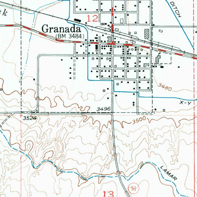 United States Geological Survey Granada, CO (1953, 24000-Scale) digital map