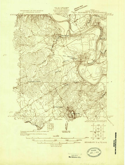 United States Geological Survey Granbury, TX (1923, 48000-Scale) digital map