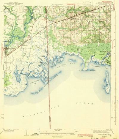 United States Geological Survey Grand Bay, AL-MS (1943, 62500-Scale) digital map