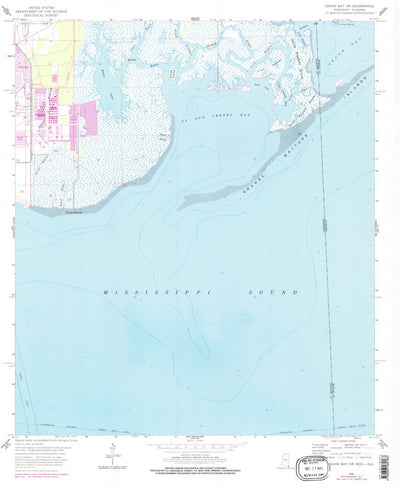 United States Geological Survey Grand Bay SW, AL-MS (1958, 24000-Scale) digital map