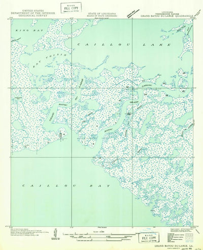 United States Geological Survey Grand Bayou Du Large, LA (1949, 31680-Scale) digital map