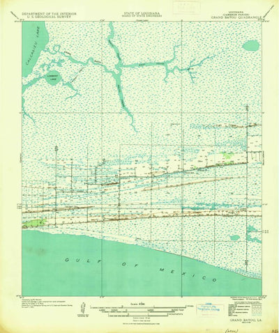 United States Geological Survey Grand Bayou, LA (1935, 31680-Scale) digital map