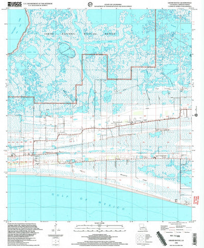 United States Geological Survey Grand Bayou, LA (1998, 24000-Scale) digital map