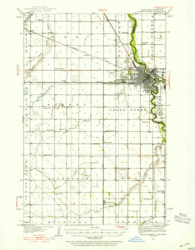 United States Geological Survey Grand Forks, ND-MN (1934, 62500-Scale) digital map
