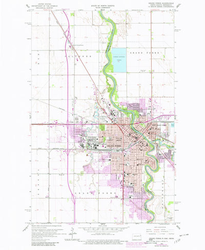 United States Geological Survey Grand Forks, ND-MN (1963, 24000-Scale) digital map