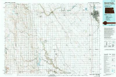 United States Geological Survey Grand Forks, ND-MN (1985, 100000-Scale) digital map
