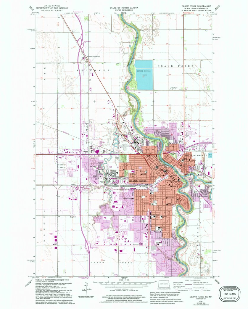 Grand Forks, ND-MN (1994, 24000-Scale) Map by United States