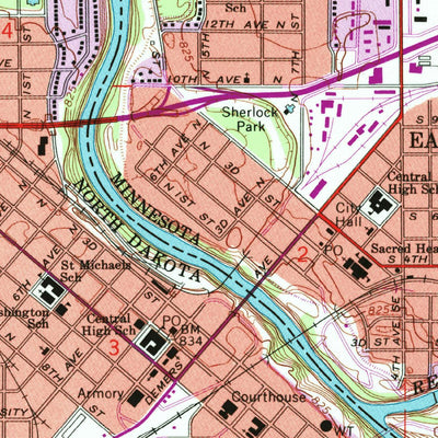 United States Geological Survey Grand Forks, ND-MN (1994, 24000-Scale) digital map