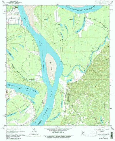 United States Geological Survey Grand Gulf, MS-LA (1963, 24000-Scale) digital map