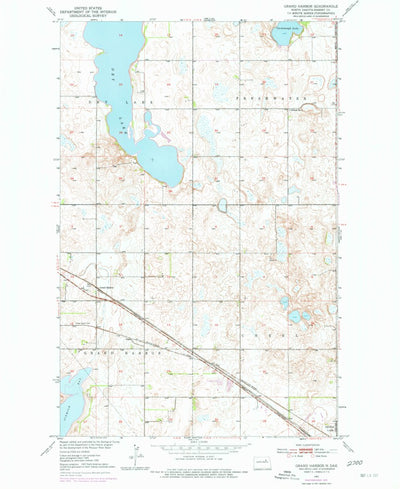 United States Geological Survey Grand Harbor, ND (1951, 24000-Scale) digital map