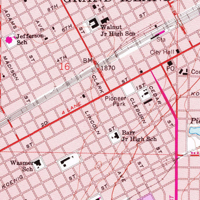 United States Geological Survey Grand Island, NE (1962, 24000-Scale) digital map