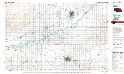 United States Geological Survey Grand Island, NE (1985, 100000-Scale) digital map