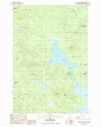 United States Geological Survey Grand Lake Seboeis, ME (1985, 24000-Scale) digital map