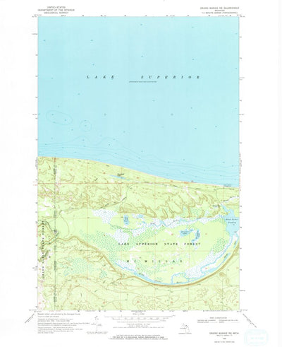 United States Geological Survey Grand Marais NE, MI (1968, 24000-Scale) digital map