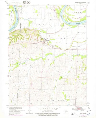 United States Geological Survey Grand Pass, MO (1953, 24000-Scale) digital map