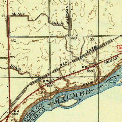 United States Geological Survey Grand Rapids, OH (1940, 31680-Scale) digital map