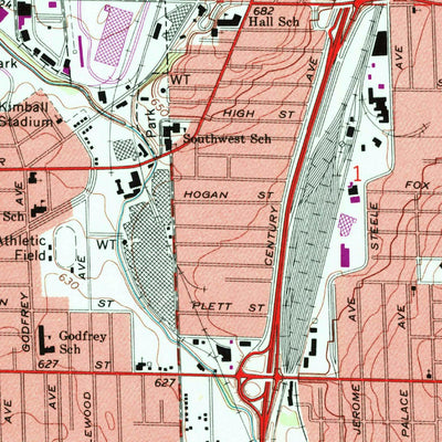 United States Geological Survey Grand Rapids West, MI (1967, 24000-Scale) digital map